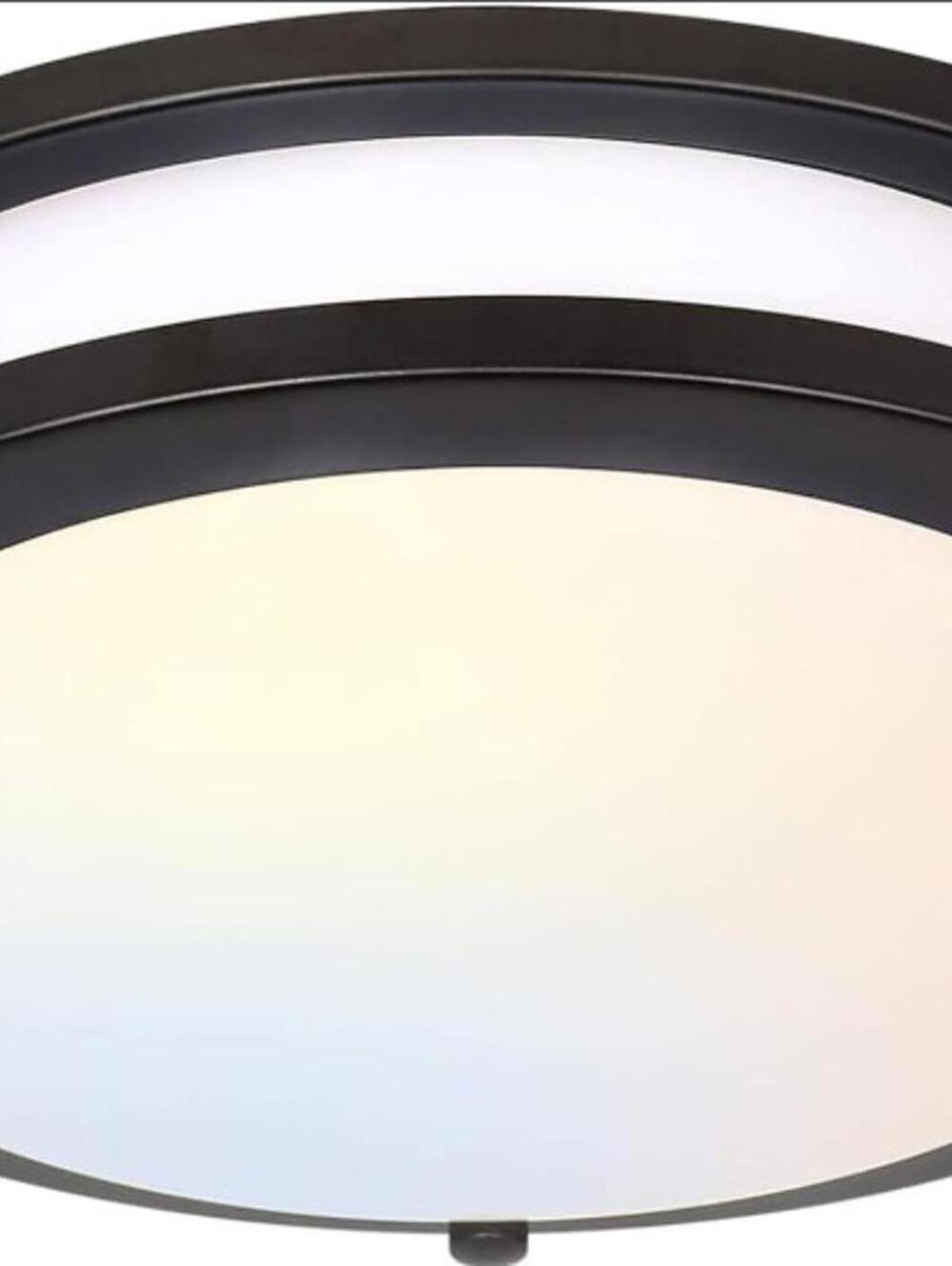 Pair of Oil-Rubbed Bronze Flush Mount Light Fixture-13"-Oil Rubbed Bronze